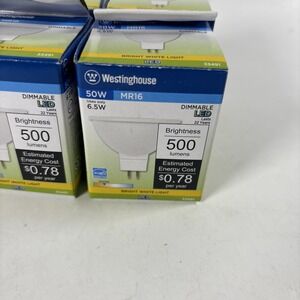 6 Westinghouse Bright White Light Bulbs Dimmable 50W MR16 LED 360 Lumens New